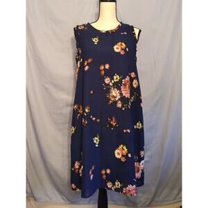 Fleur Bleue Blue Floral Summer Shift Dress